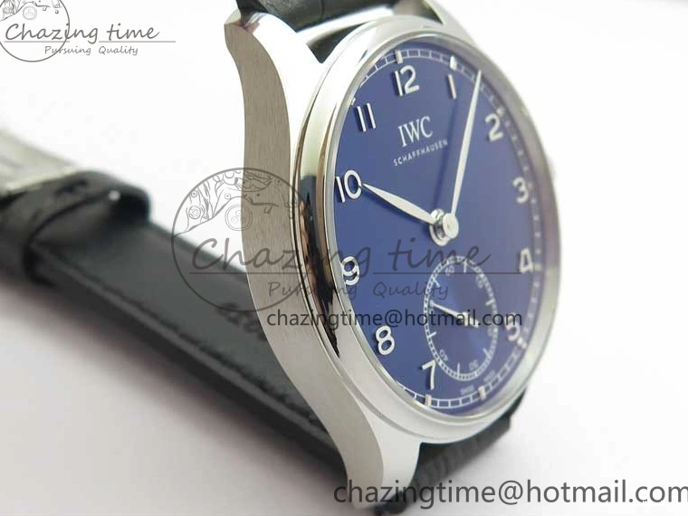 MIROTIME 0502 TimelessDesign Portuguese IW358304 ZF 1:1 Best Edition SS Blue Dial on Leather Strap A 7078